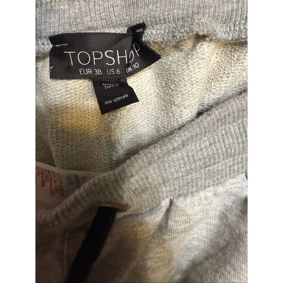 TopShop Women's Gray Patchwork Track Badge Joggers Sweatpants Size 6 - Picture 5 of 11